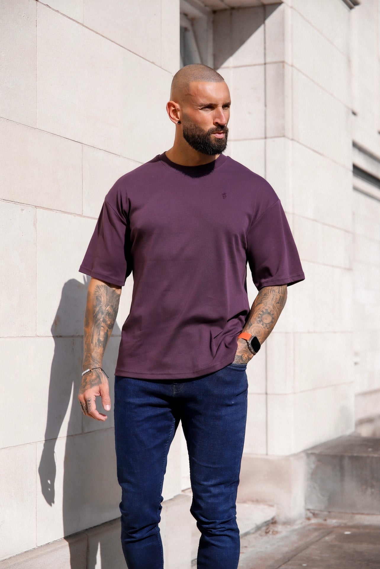 Elevate Your Style with the Father Sons Classic Plum Oversized Crew T-Shirt - FSH871
