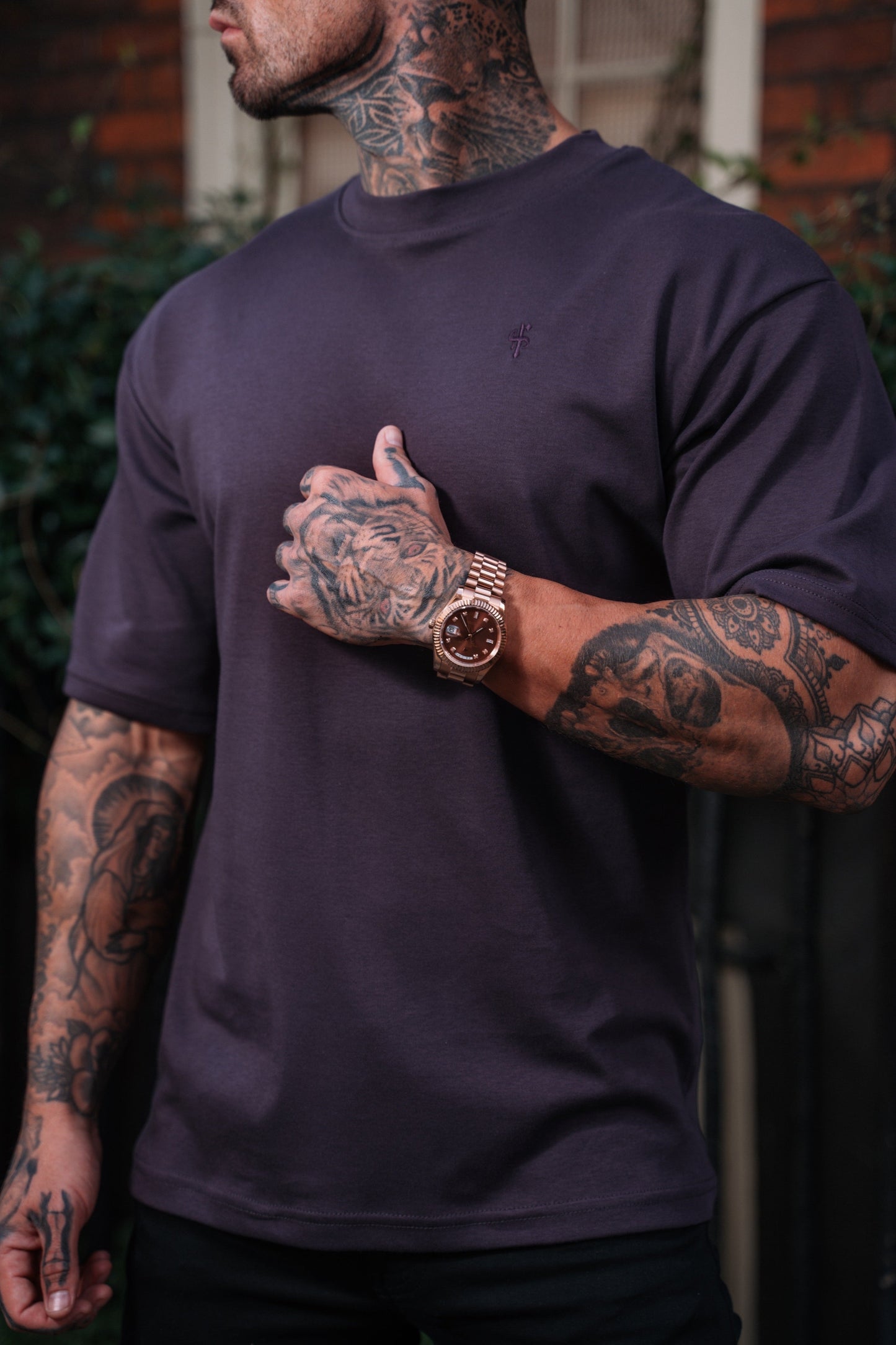 Elevate Your Style with the Father Sons Classic Plum Oversized Crew T-Shirt - FSH871
