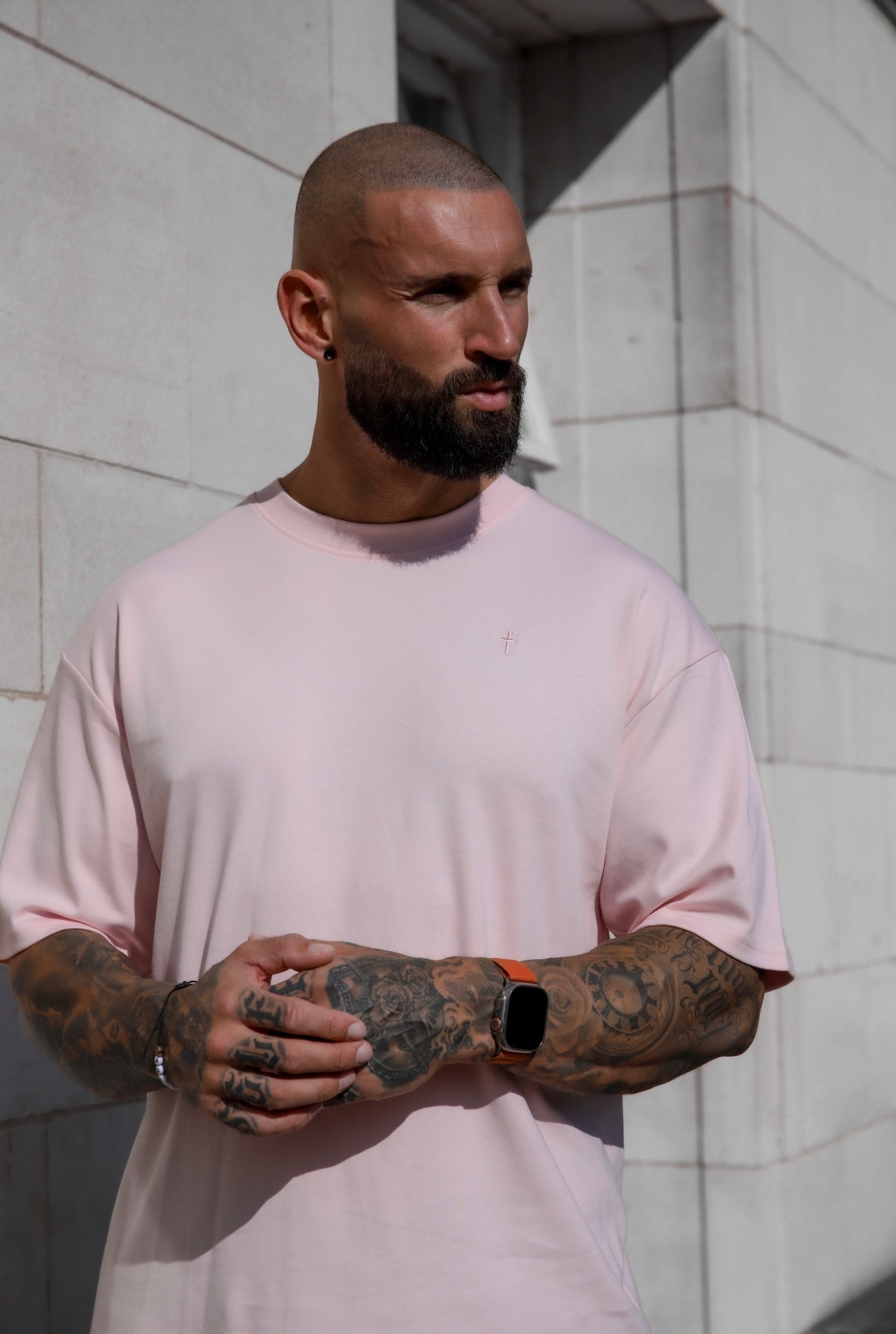 Father Sons Classic Pink Oversized Crew Tee - FSH870