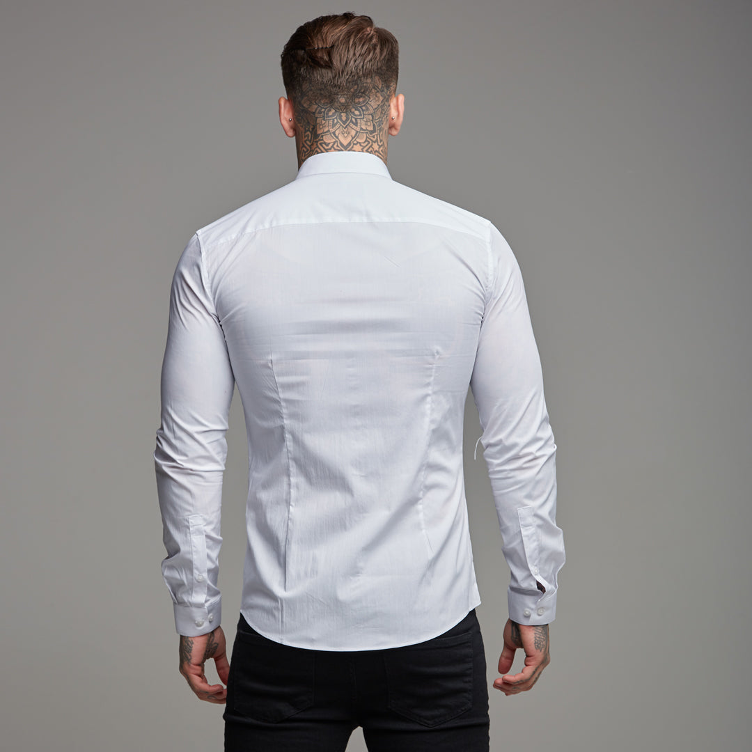 Elevate Your Style with Father Sons Super Slim Stretch Classic White Shirt - FS099