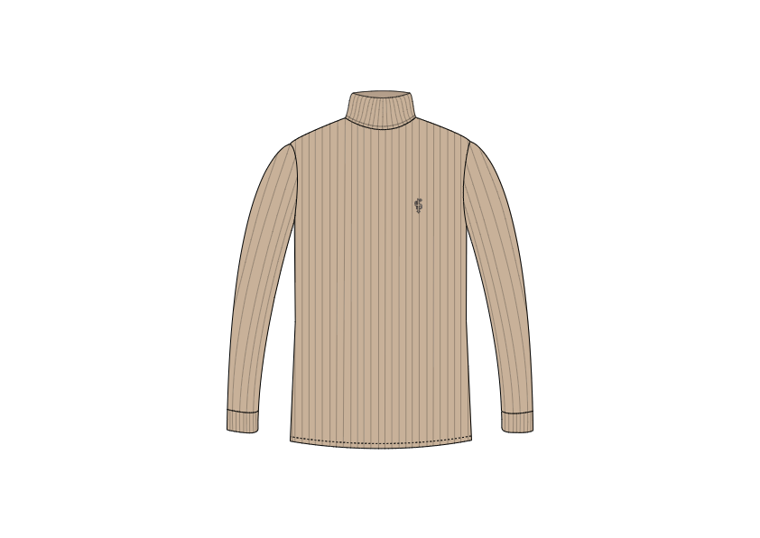 Timeless Beige Ribbed Roll-Neck Sweater for Men - FSH959 by Father Sons