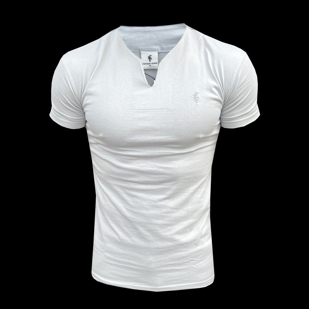 Elevate Your Style with Father Sons Light Grey Advanced V Neck Crew Short Sleeve T-Shirt - FSH1013