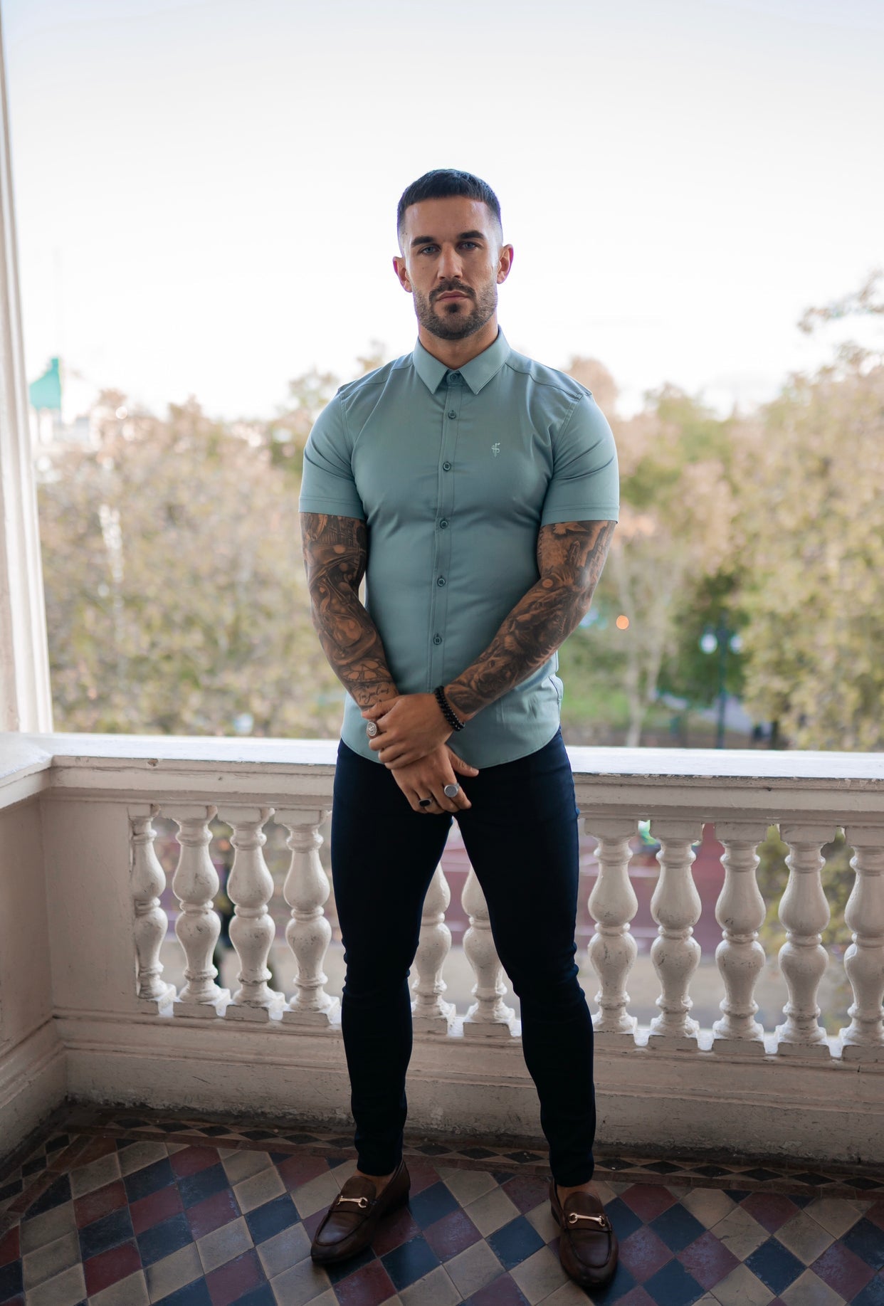 Stylish Slim Fit Navy Sateen Trousers for the Modern Gentleman - Father Sons FSH406