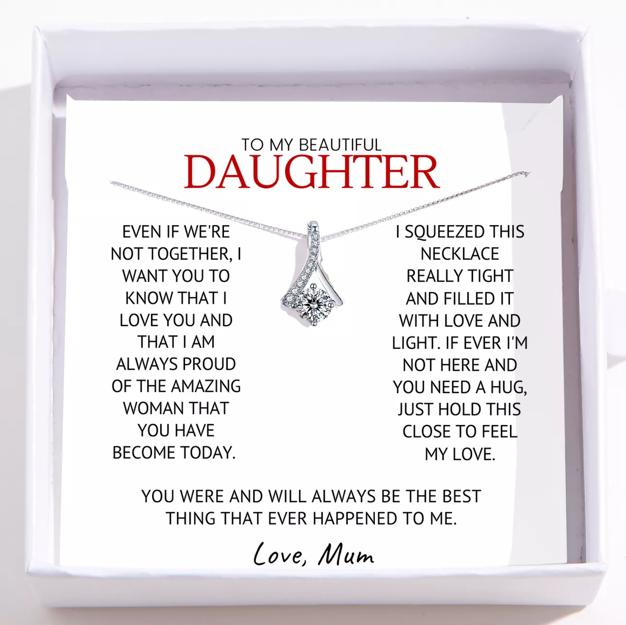 Collar para mi hija de mamá – Colgante de amor infinito – Siempre estoy orgullosa
