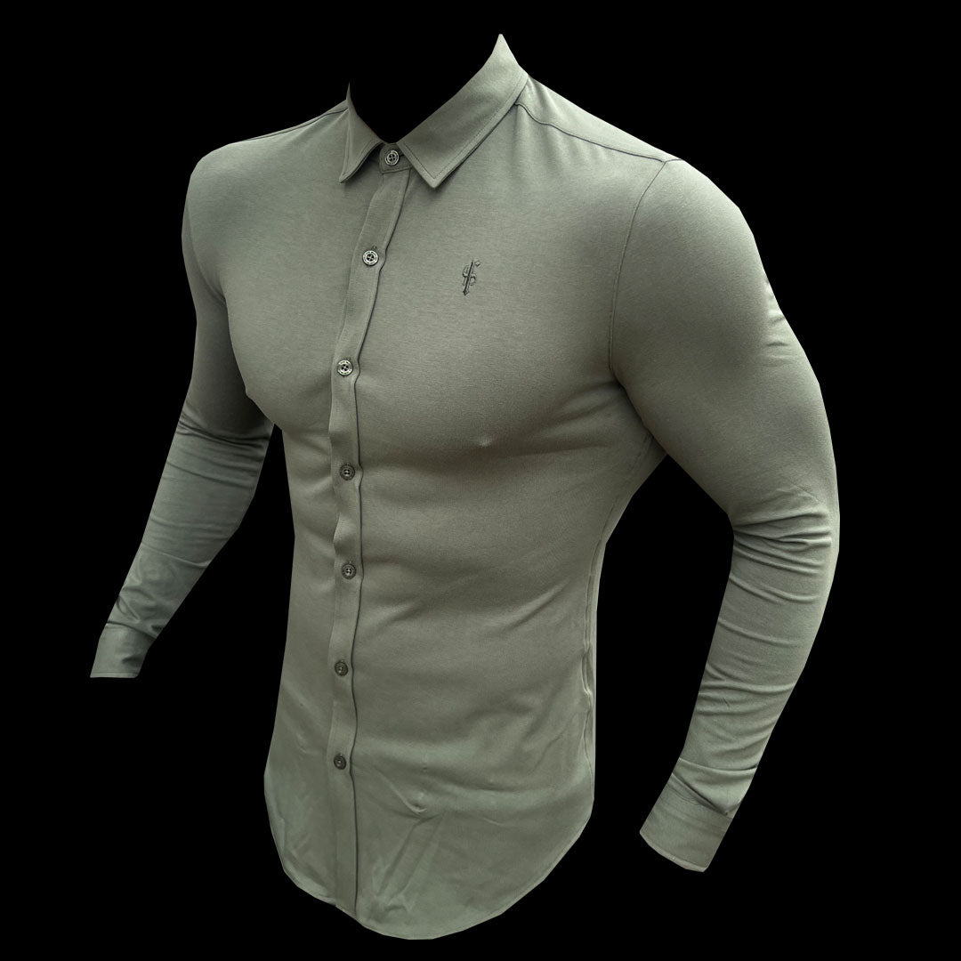 Stylish Fitted Khaki Long Sleeve Jersey for Father Sons - FSD003