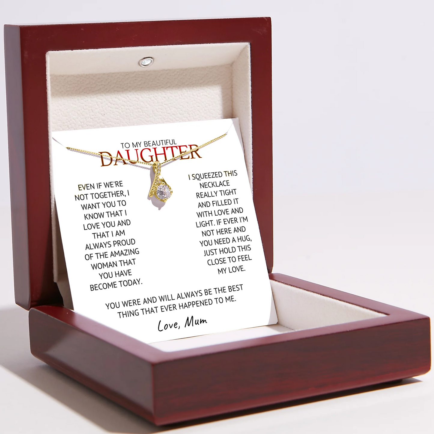Collar para mi hija de mamá – Colgante de amor infinito – Siempre estoy orgullosa