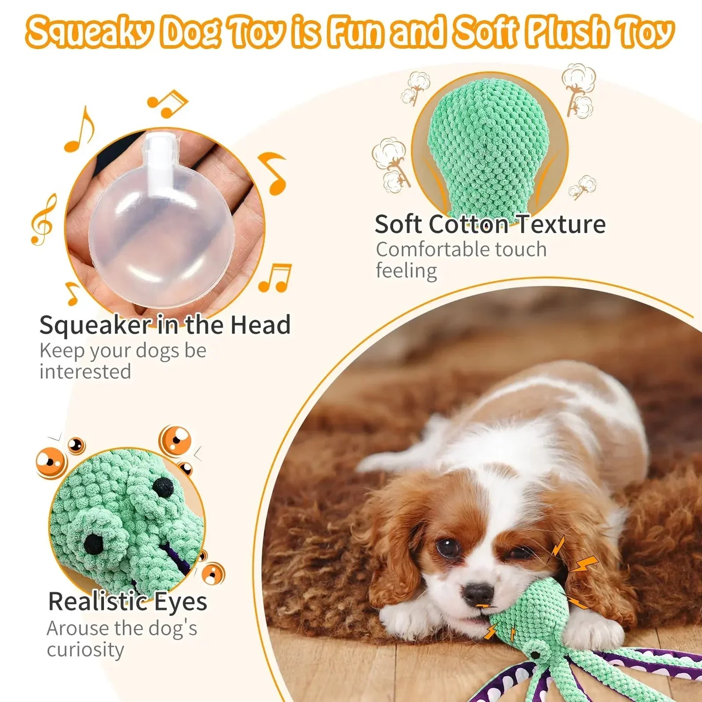 Octopus Plush Chew Toy – Interactive, Bite-Resistant, Teeth Cleaning for Cats and Dogs