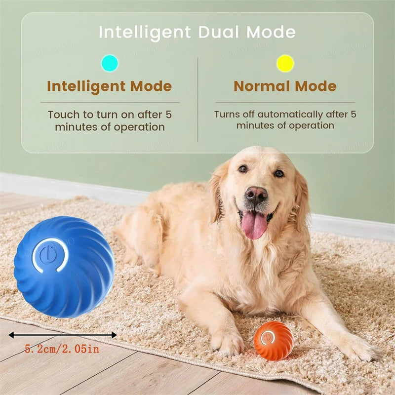 Smart Interactive Dog Ball – USB Rechargeable Automatic Moving Toy for Puppies and Cats"
