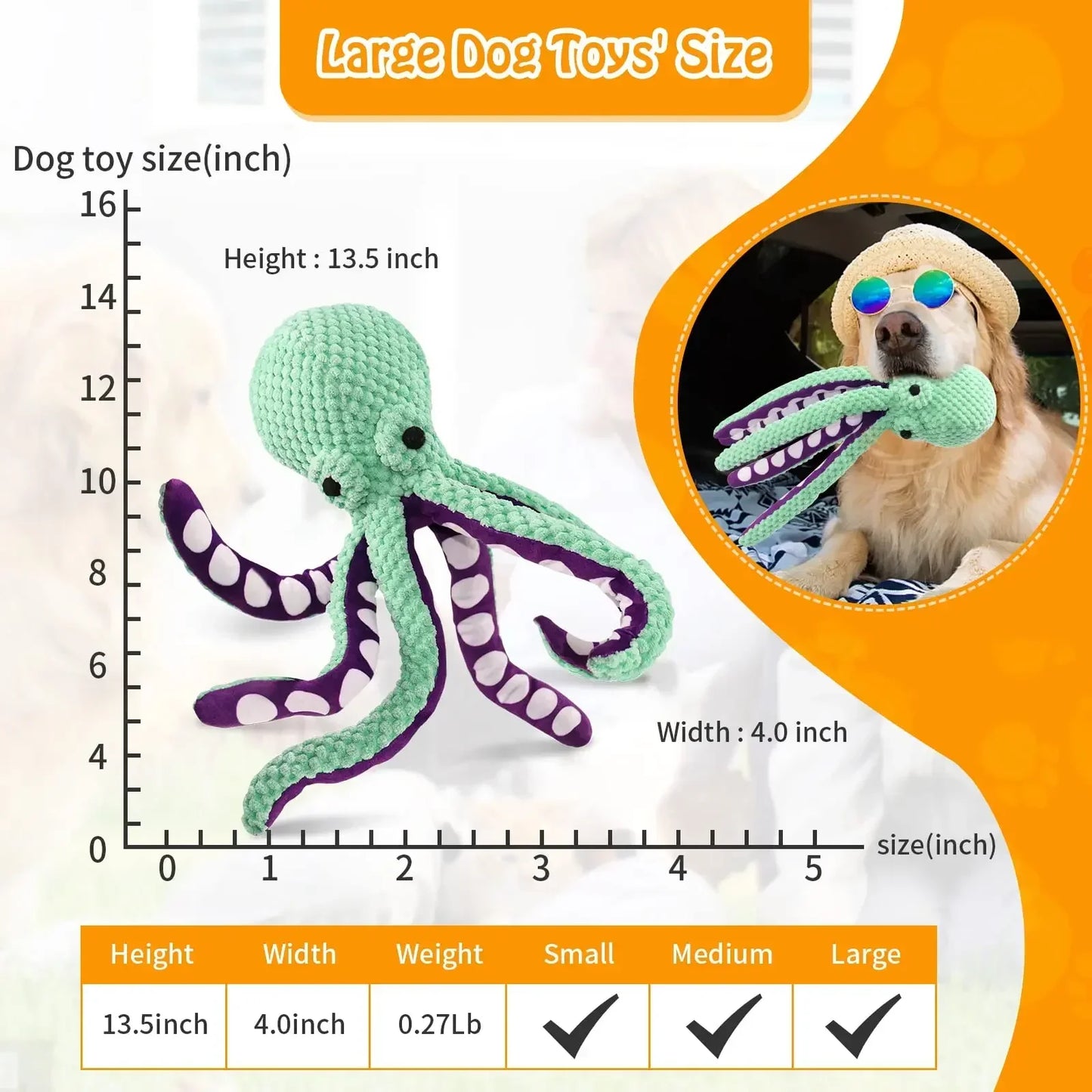 Octopus Plush Chew Toy – Interactive, Bite-Resistant, Teeth Cleaning for Cats and Dogs