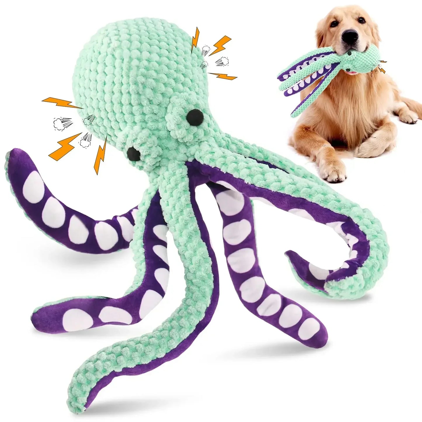 Octopus Plush Chew Toy – Interactive, Bite-Resistant, Teeth Cleaning for Cats and Dogs
