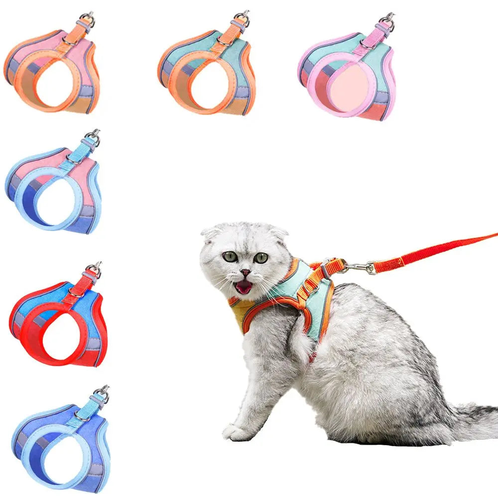 Small Cat Leash and Harness Set – Reflective, Escape-Proof with Bell"