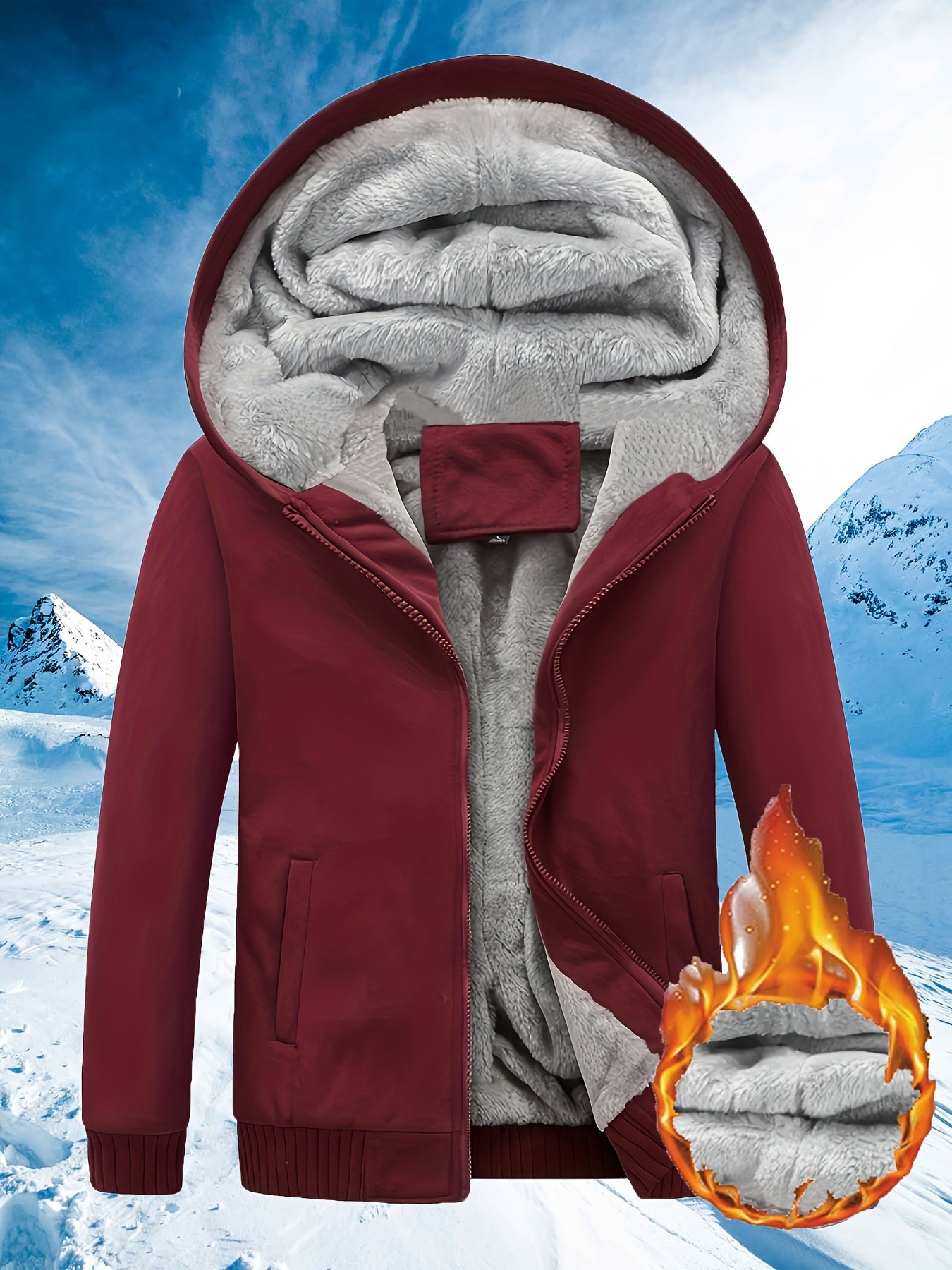 Cozy Color Block Fleece Hooded Jacket -