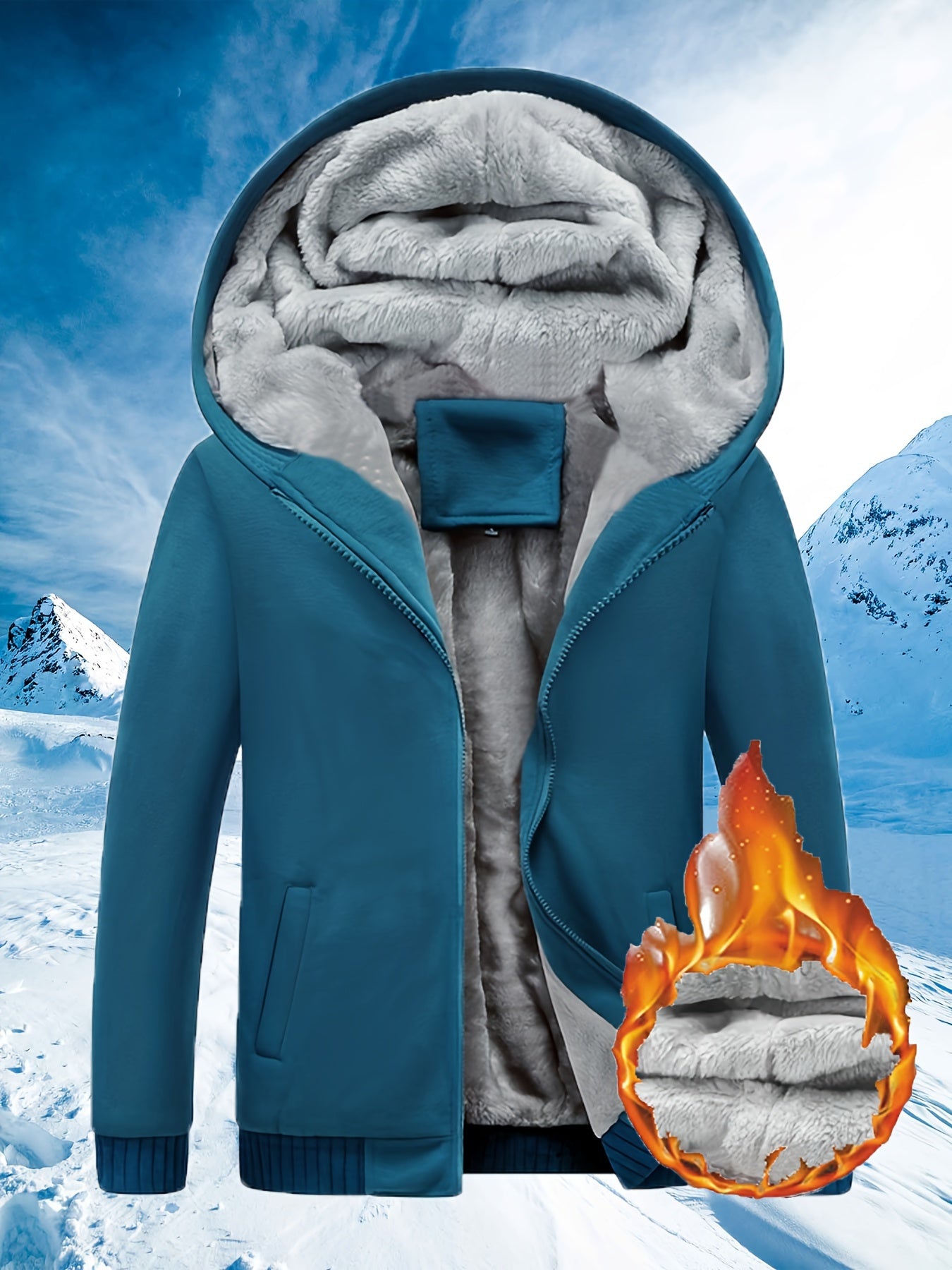 Cozy Color Block Fleece Hooded Jacket -
