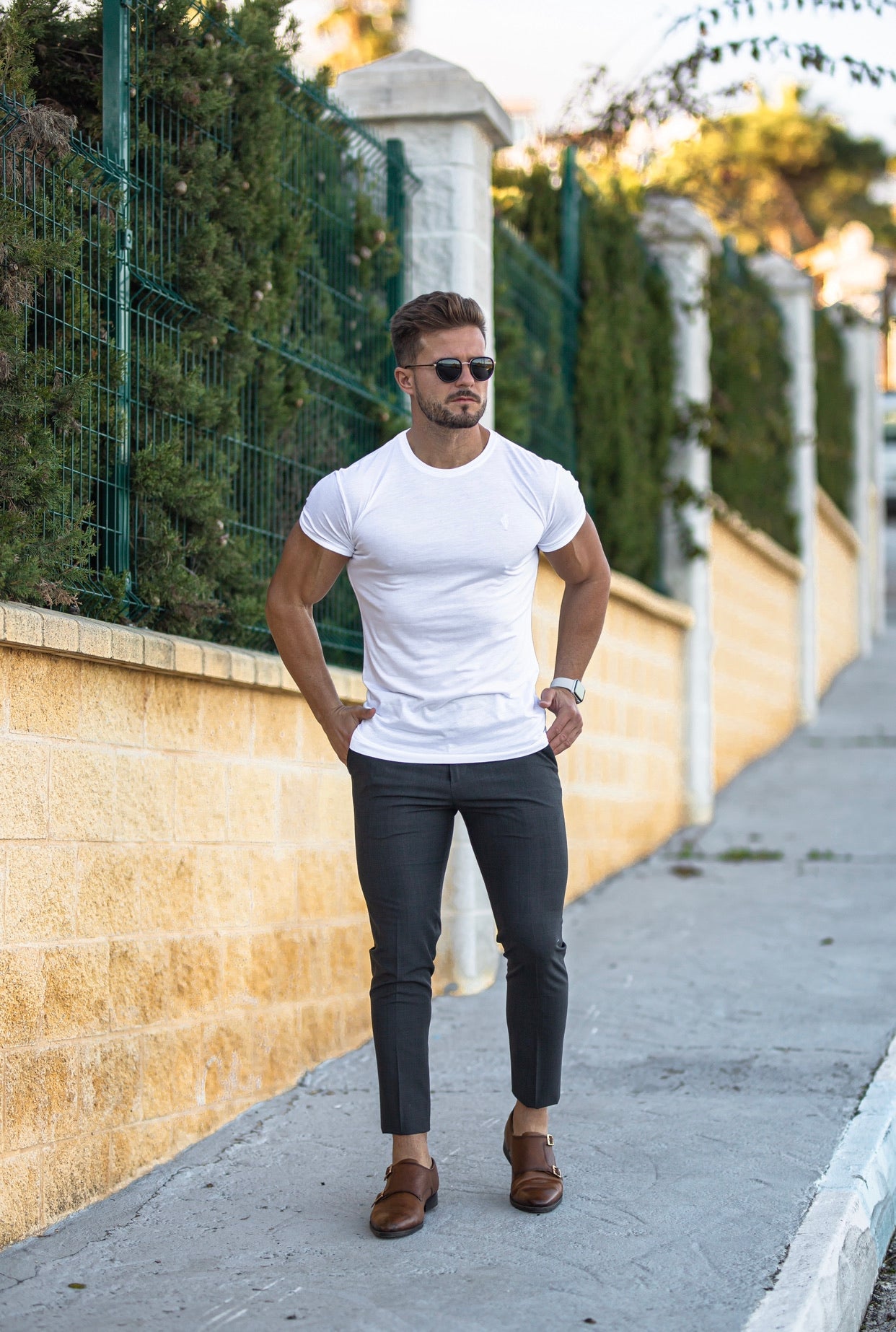 Elevate Your Style with the Father Sons Premium White Bamboo Crew Neck T-Shirt - FSH576