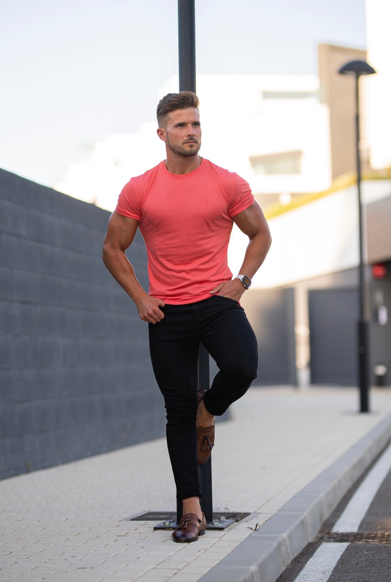 Coral Bamboo Crew by Father Sons - Effortless Style and Comfort (FSH470)
