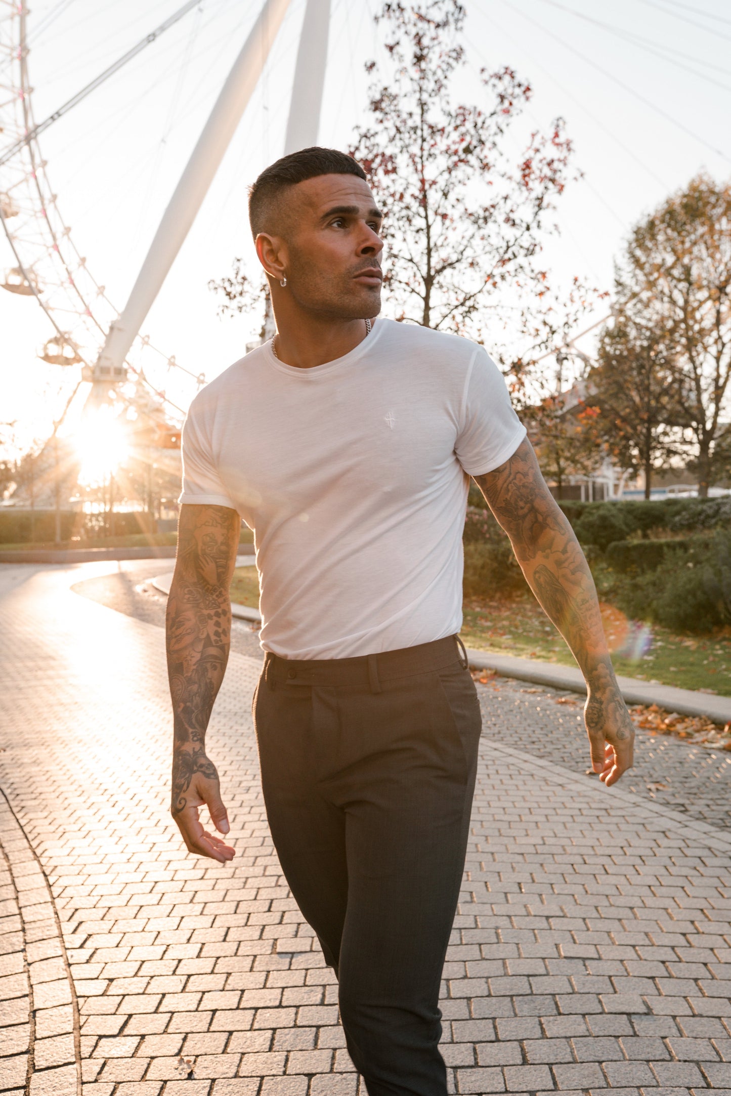 Elevate Your Style with the Father Sons Premium White Bamboo Crew Neck T-Shirt - FSH576