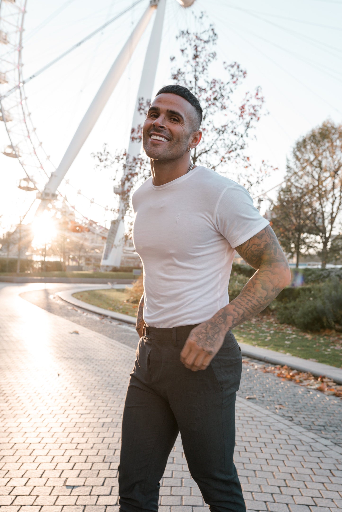 Elevate Your Style with the Father Sons Premium White Bamboo Crew Neck T-Shirt - FSH576