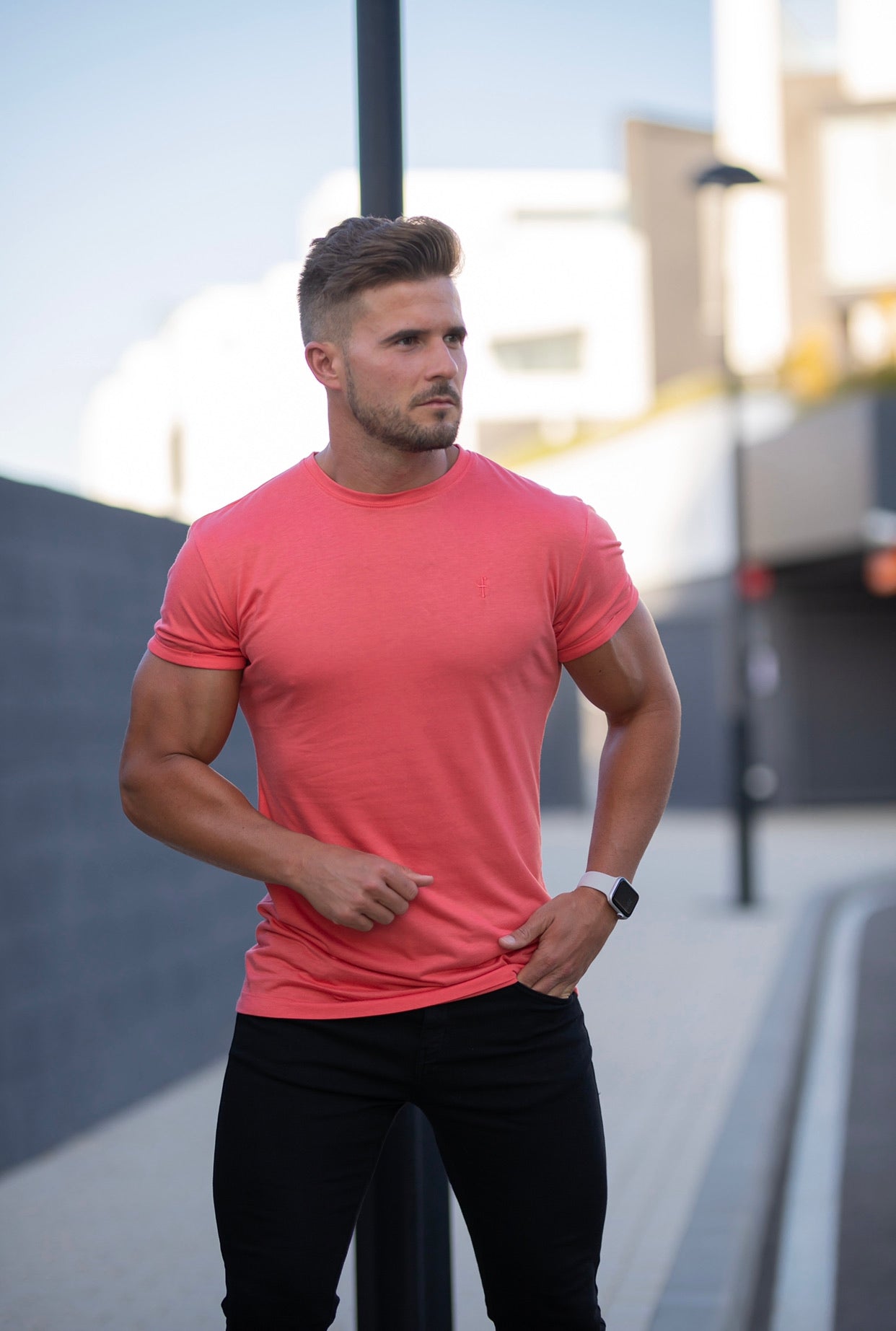 Coral Bamboo Crew by Father Sons - Effortless Style and Comfort (FSH470)