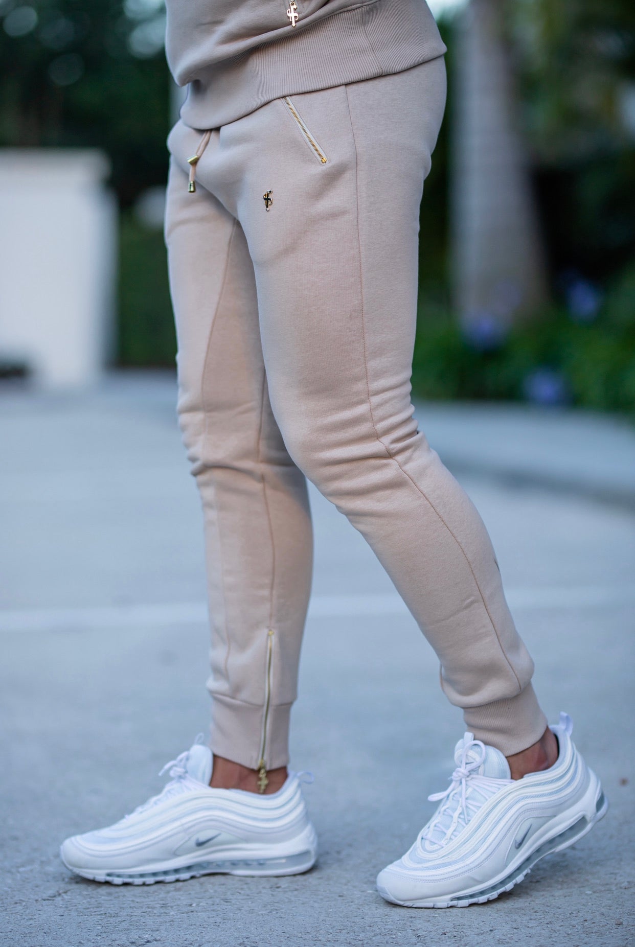 Elevate Your Style with the Father Sons Beige & Gold Overhead Hoodie Featuring Zipped Pockets - FSH483