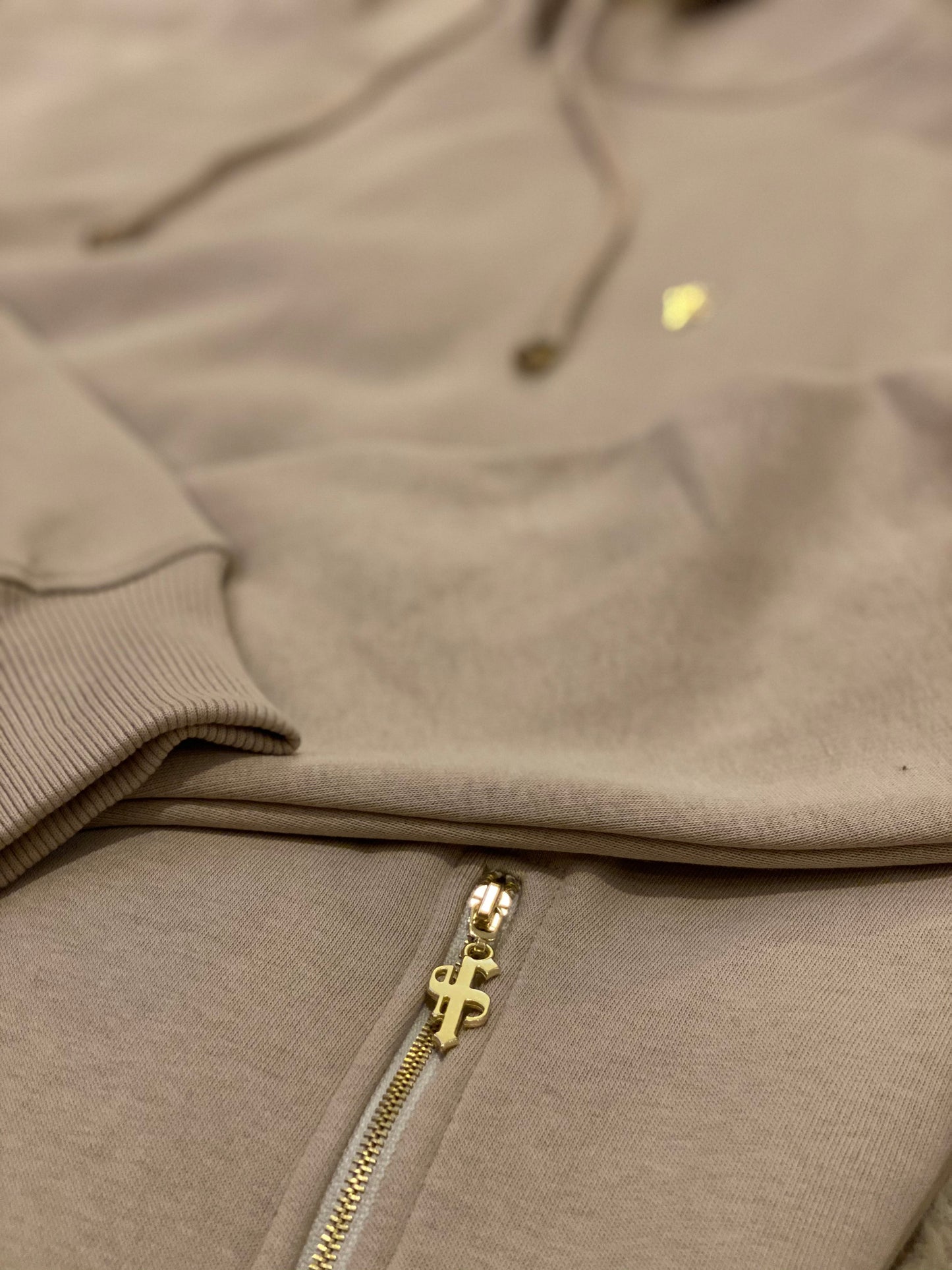 Elevate Your Style with the Father Sons Beige & Gold Overhead Hoodie Featuring Zipped Pockets - FSH483