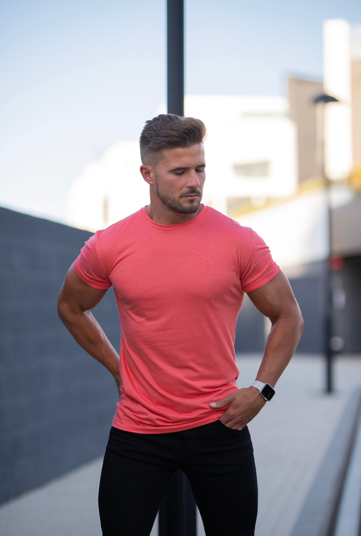 Coral Bamboo Crew by Father Sons - Effortless Style and Comfort (FSH470)