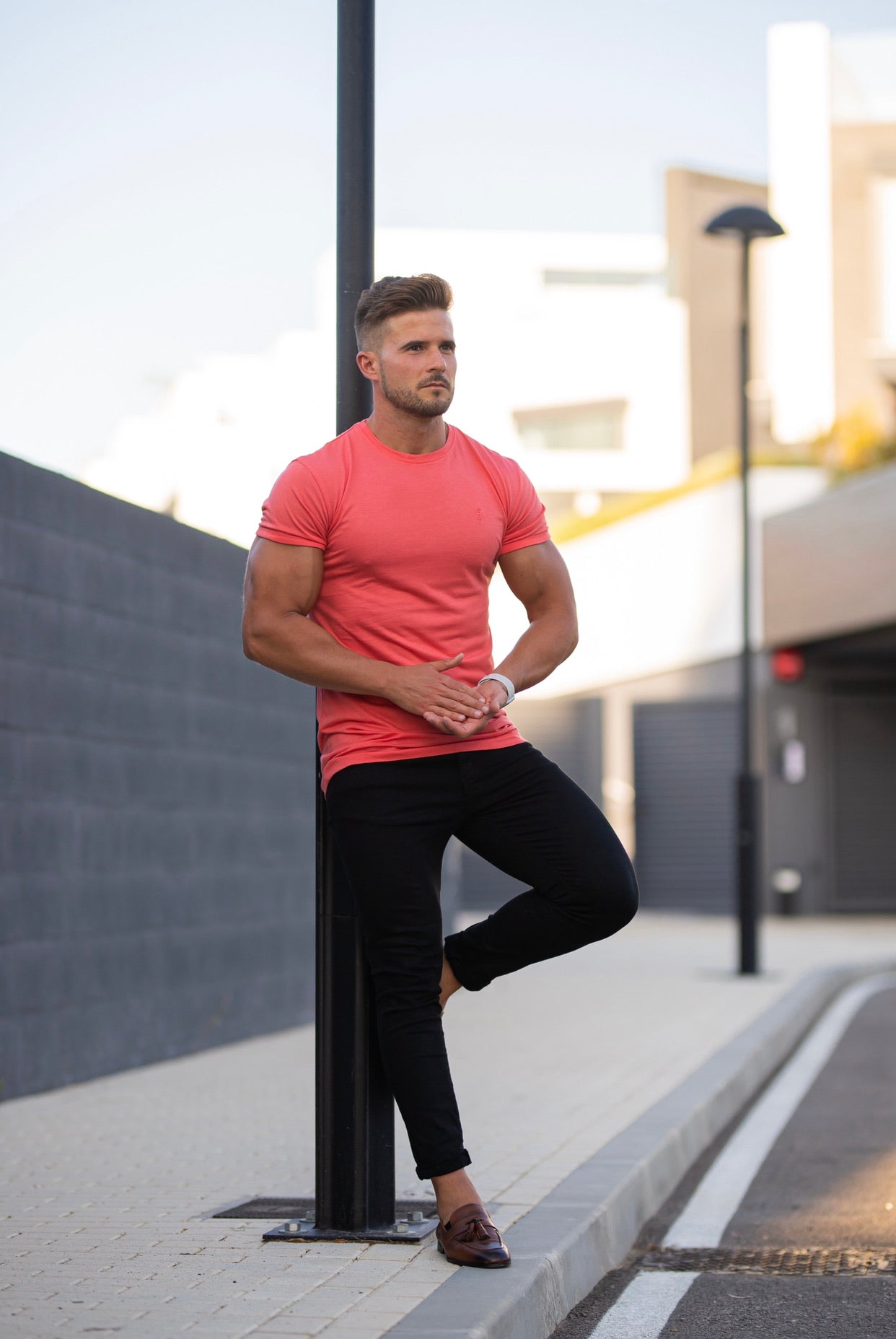 Coral Bamboo Crew by Father Sons - Effortless Style and Comfort (FSH470)
