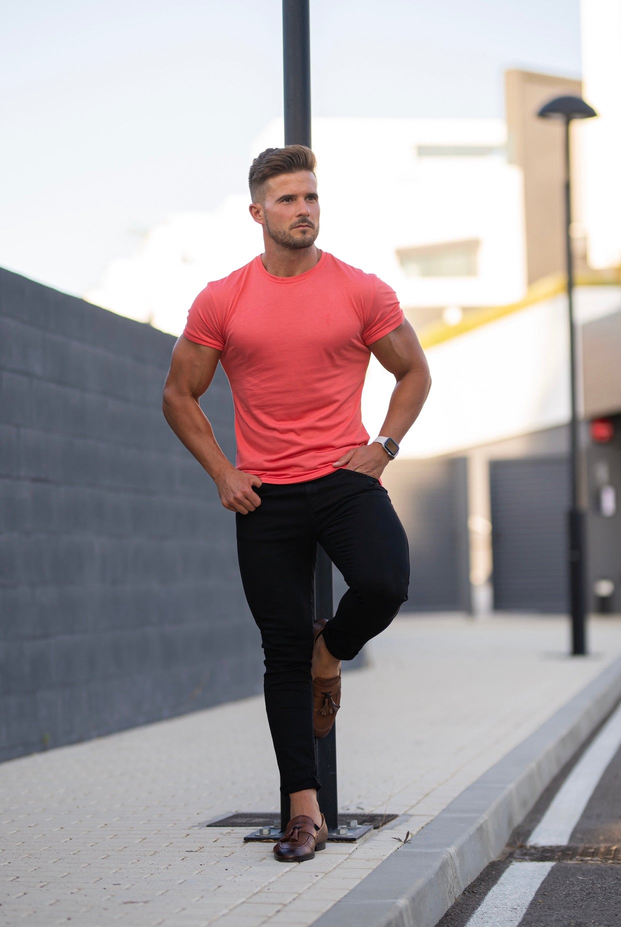 Coral Bamboo Crew by Father Sons - Effortless Style and Comfort (FSH470)