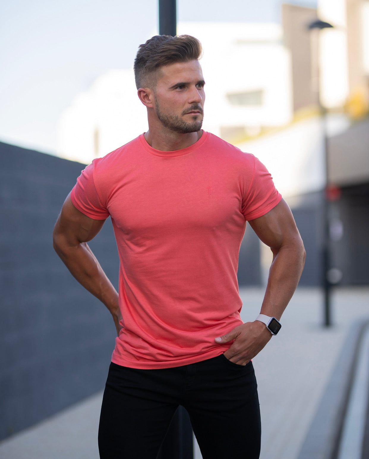 Coral Bamboo Crew by Father Sons - Effortless Style and Comfort (FSH470)