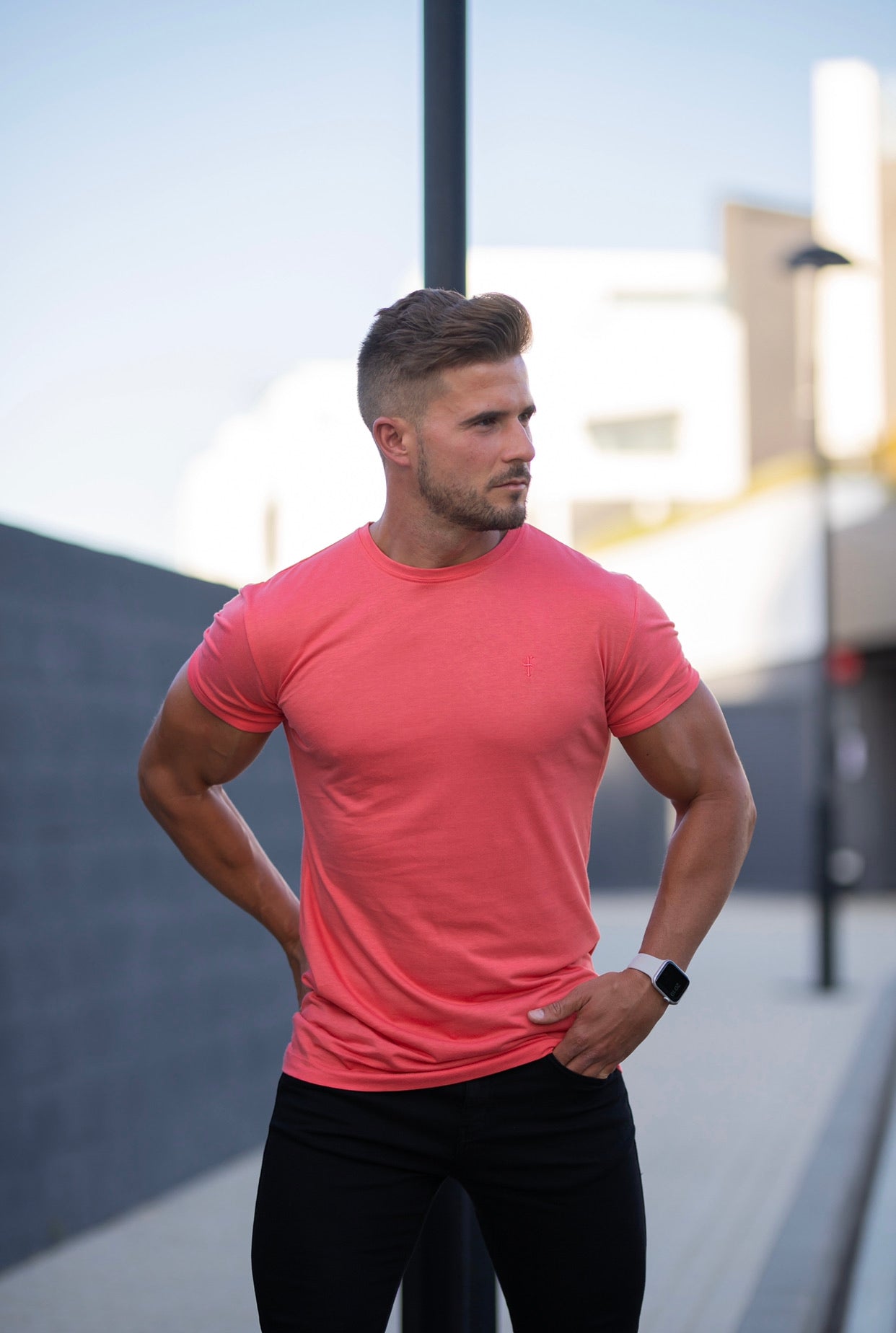 Coral Bamboo Crew by Father Sons - Effortless Style and Comfort (FSH470)