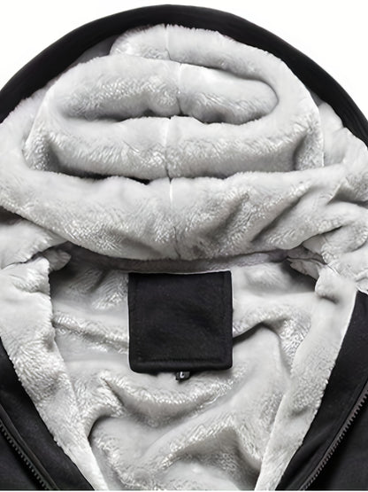 Cozy Color Block Fleece Hooded Jacket -