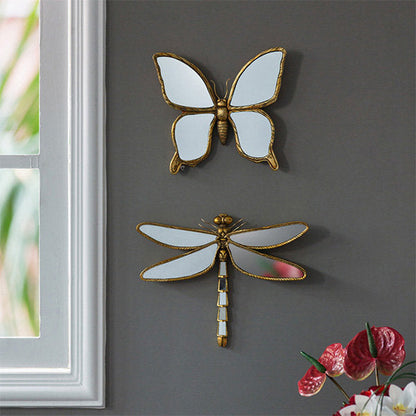 Vintage Home Decor Accent - Dragonfly and Butterfly Wall Hanging - Retro Elegance