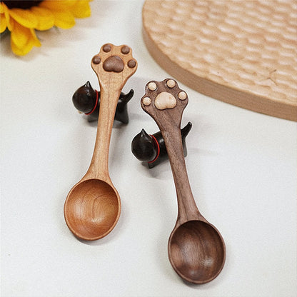 Wooden Cat Paw Spoon - Handcrafted Quality - Cat Lovers - Versatile Use