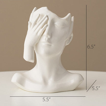 Abstract Human Figure Vase - Elegant White Ceramic - Modern Artistic Flair