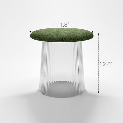 Mushroom Ottoman - White - Black - Green - Velvet Upholstery