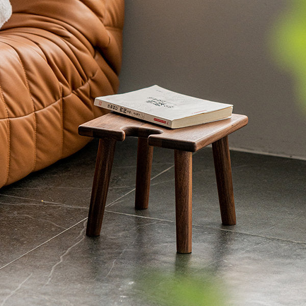 Wooden Puzzle Ottoman - Versatile Use - Natural Elegance - Minimalist Design