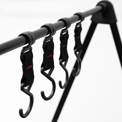Folding Multi-Tier Storage Rack - Black - Perfect for Outdoor Camping