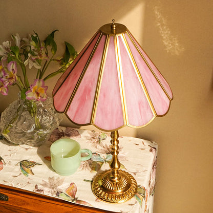 Vintage Pink Table Lamp - Glass - Classic Elegance - Charming Home Decor
