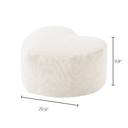 Heart Shaped Corduroy Ottoman - Pink - Yellow - Comfortable Seating - Adds a Cozy Touch