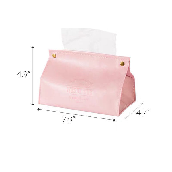 Retro Tissue Box - PU Leather - Pink - Orange - Elegant Home Decor