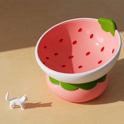 Ceramic Fruit Pet Bowl - Orange - Strawberry - Pumpkin