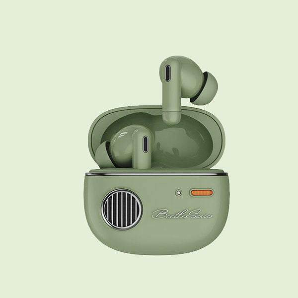 Retro Bluetooth Earbuds - Wireless - Pink - Green