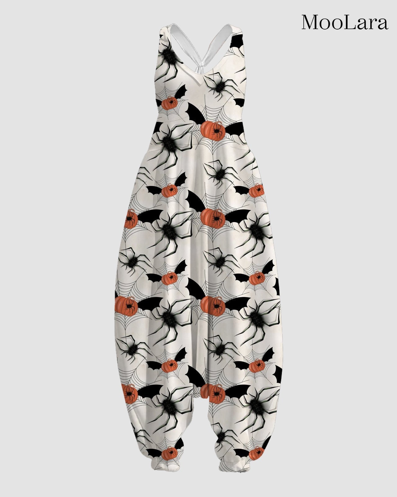 Women's Flying Pumpkins Print Sleeveless Jumpsuit Harem Pants