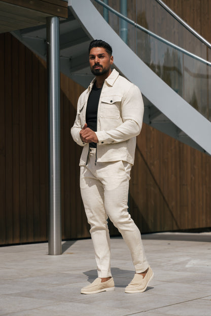 Chic FS Linen Zipped Jacket - Perfect Blend of Style and Comfort!