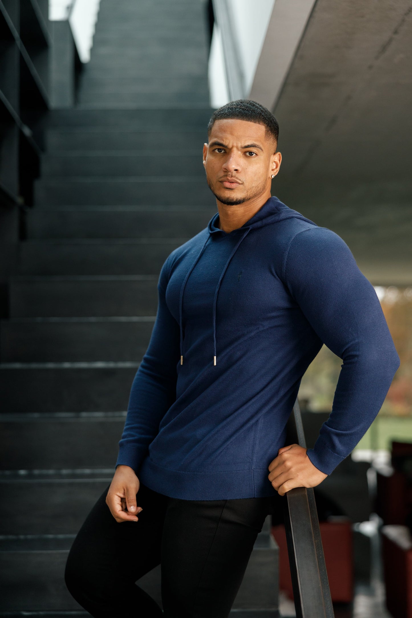 Elevate Your Style with the Father Sons Navy Knitted Overhead Hoodie - FSN116