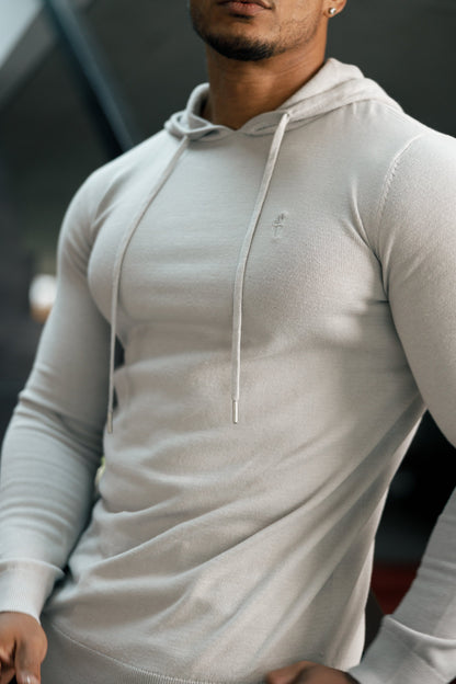 Elevate Your Style with the Father Sons Silver Grey Knitted Pullover Hoodie - FSN117