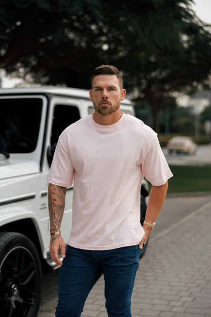Father Sons Classic Pink Oversized Crew Tee - FSH870