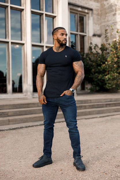 Discover Ultimate Comfort with Father Sons Ultra Soft Navy Stretch Relaxed Jeans - FSJEAN007