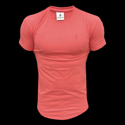 Elevate Your Wardrobe with the Father Sons Classic Coral Curved Hem Crew T-Shirt - FSH991
