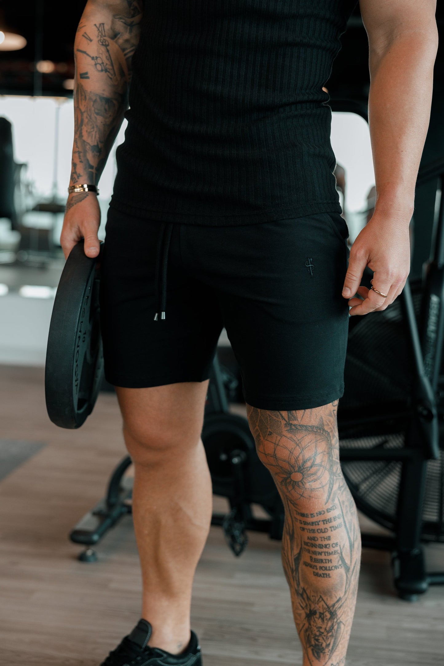 Sleek & Stylish Super Slim Ribbed Knit Vest in Classic Black by Father Sons - FSH1019