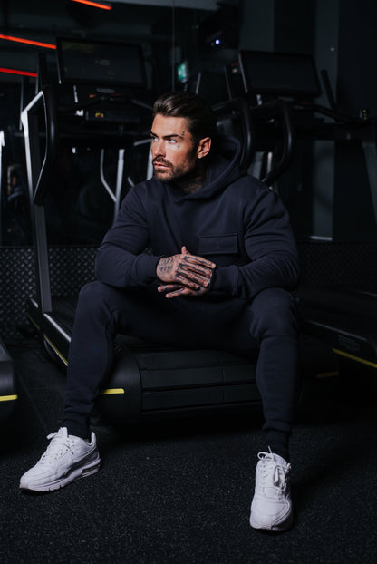 Father Sons Navy Cargo Tracksuit Bottoms - Stylish, Cuffed, and Pocketed with Exclusive FS Embroidery - FSH935